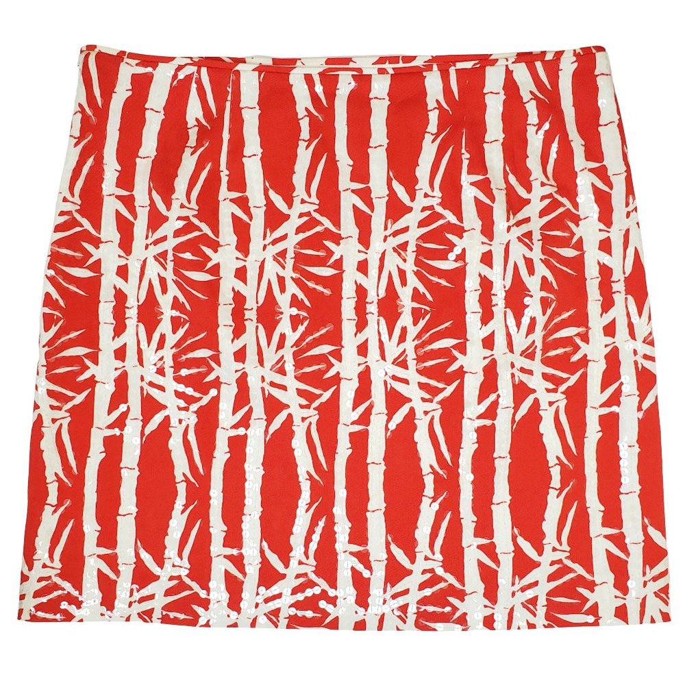 MICHAEL Michael Kors Tropical Floral Print Sequin Mini Skirt Women's Size 10
